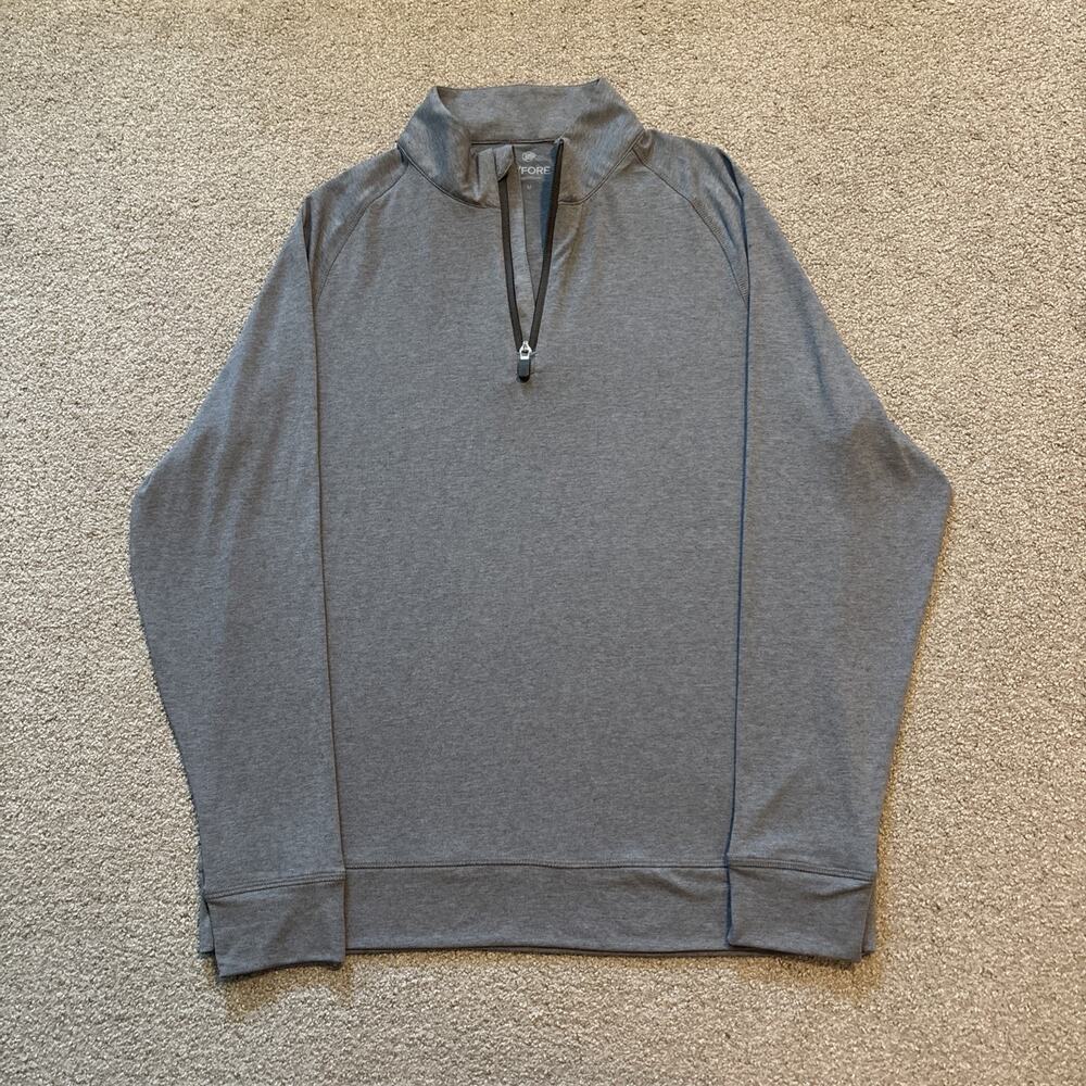 G/Fore Performance Gray Quarter Zip Pullover Long Sleeve Men's Soft Stretch